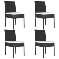 vidaXL Garden Dining Chairs 2 pcs Poly Rattan Black