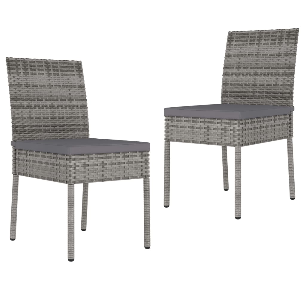 vidaXL Garden Dining Chairs 2 pcs Poly Rattan Black