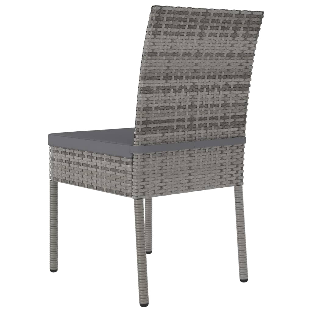 vidaXL Garden Dining Chairs 2 pcs Poly Rattan Black