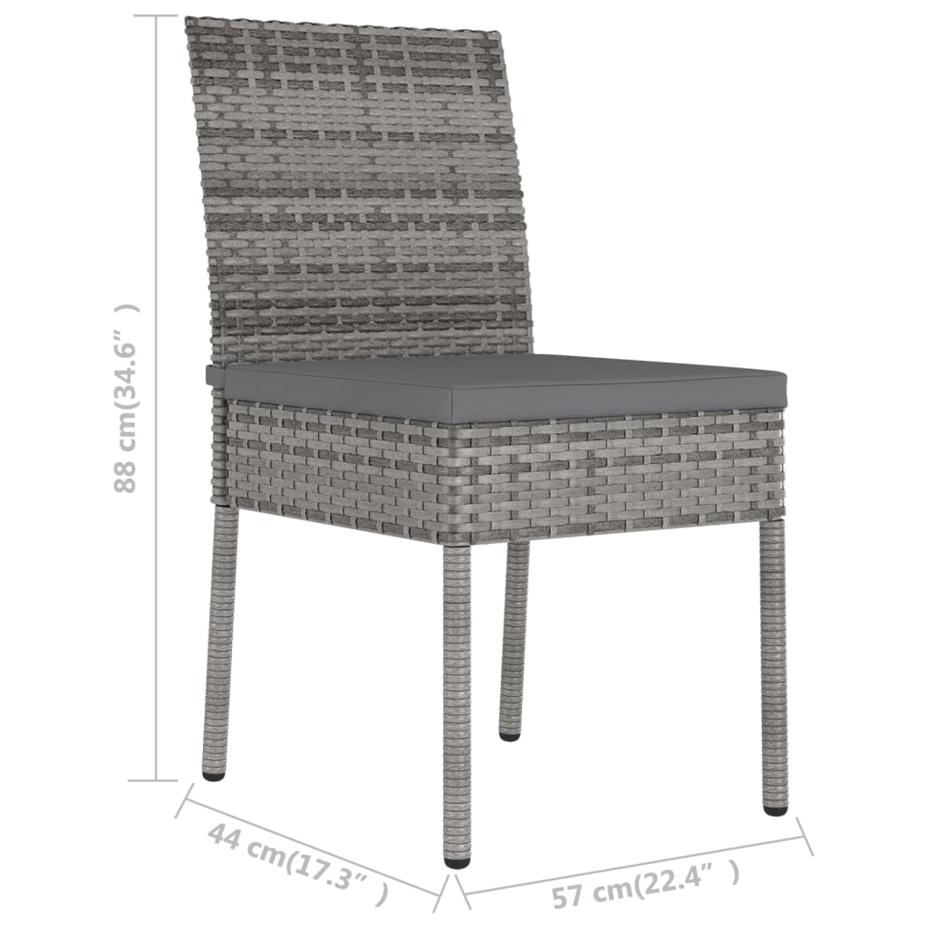 vidaXL Garden Dining Chairs 2 pcs Poly Rattan Black