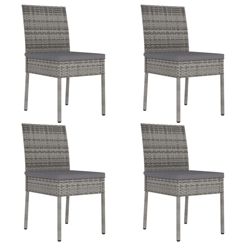 vidaXL Garden Dining Chairs 2 pcs Poly Rattan Black