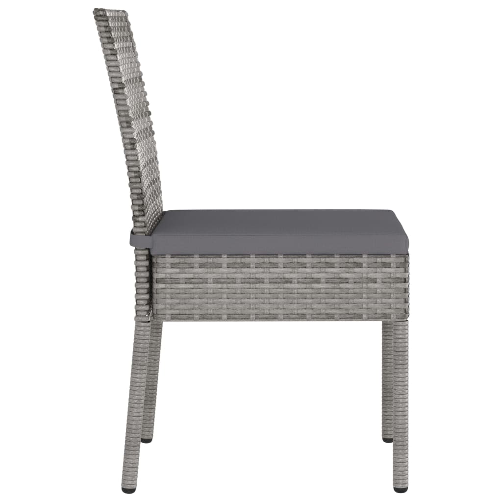 vidaXL Garden Dining Chairs 2 pcs Poly Rattan Black