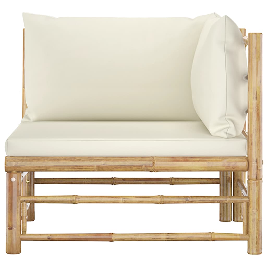 vidaXL 2 Piece Garden Lounge Set with Dark Grey Cushions Bamboo