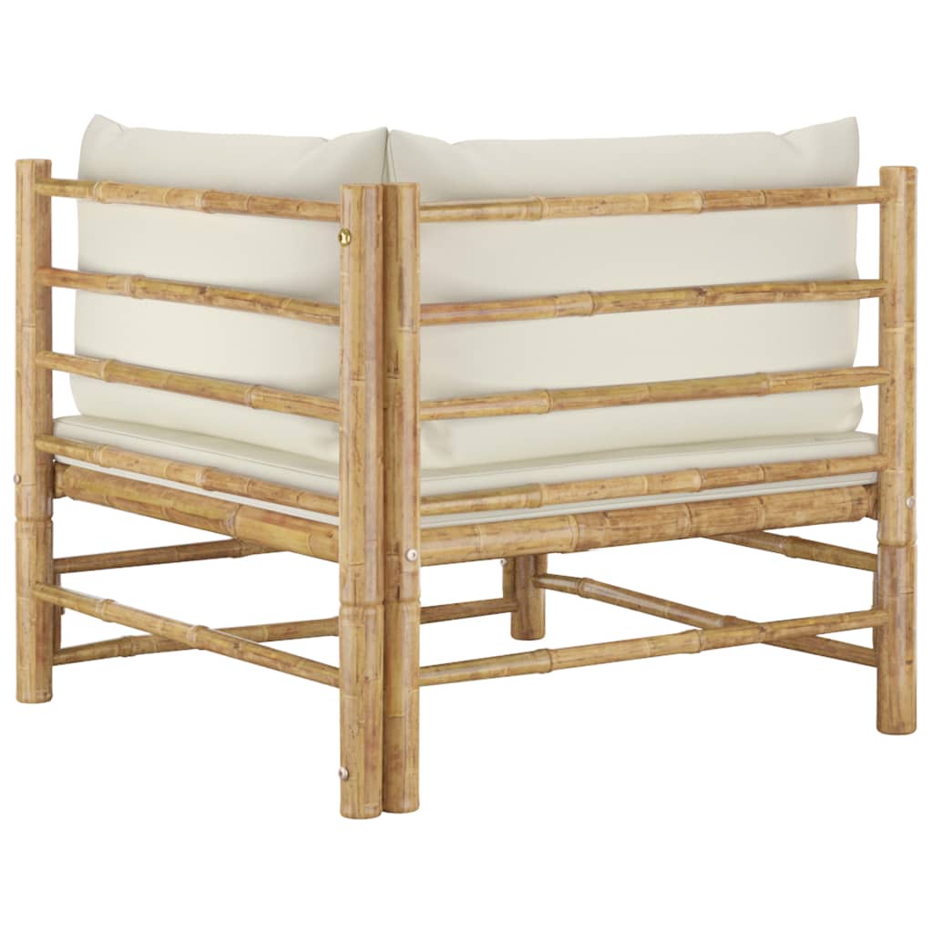 vidaXL 2 Piece Garden Lounge Set with Dark Grey Cushions Bamboo