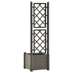vidaXL Garden Planter with Trellis 43x43x142 cm PP Anthracite
