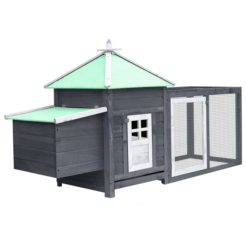 vidaXL Chicken Coop with Nest Box Mocha 190x72x102 cm Solid Firwood