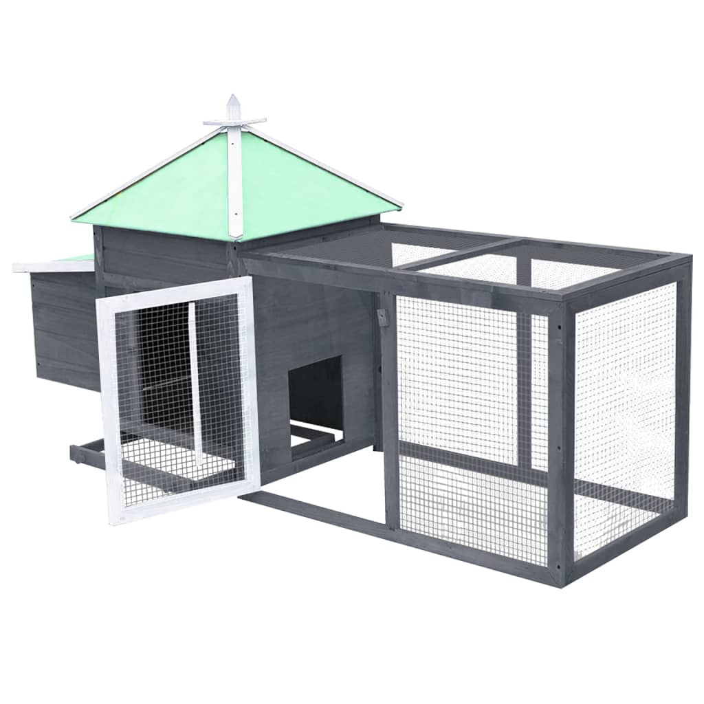 vidaXL Chicken Coop with Nest Box Mocha 190x72x102 cm Solid Firwood