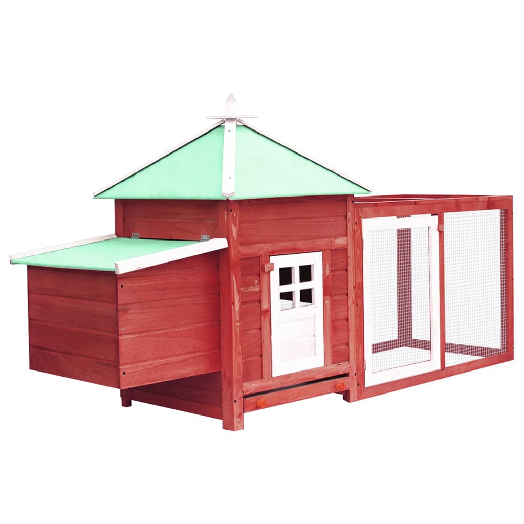 vidaXL Chicken Coop with Nest Box Mocha 190x72x102 cm Solid Firwood