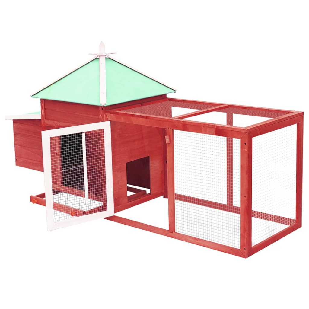 vidaXL Chicken Coop with Nest Box Mocha 190x72x102 cm Solid Firwood