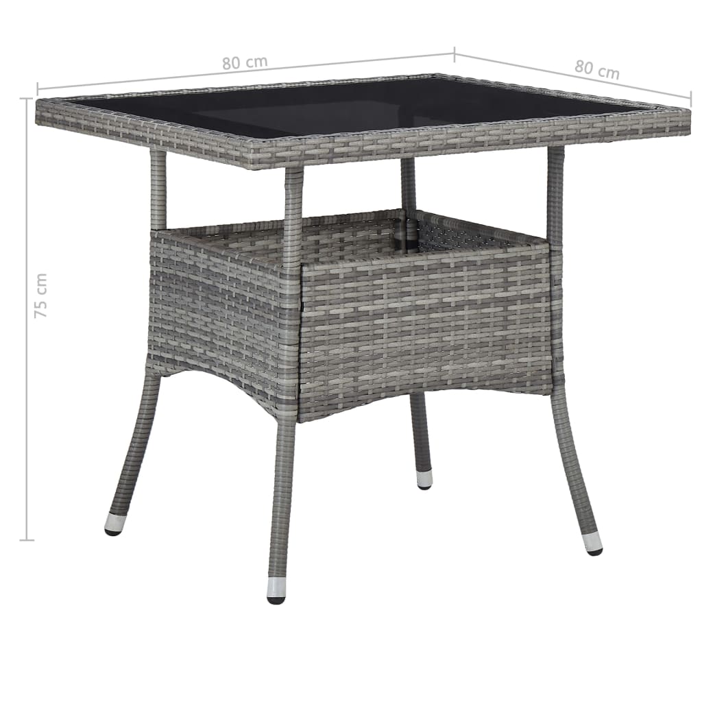 vidaXL 5 Piece Garden Dining Set Black Poly Rattan and Acacia Wood