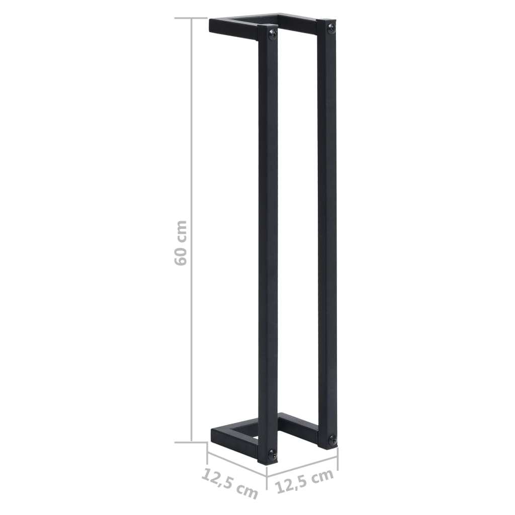 vidaXL Towel Rack Black 12.5x12.5x60 cm Iron