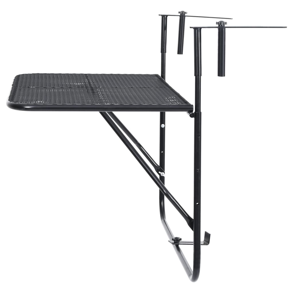 vidaXL Balcony Table Black 60x40 cm Steel