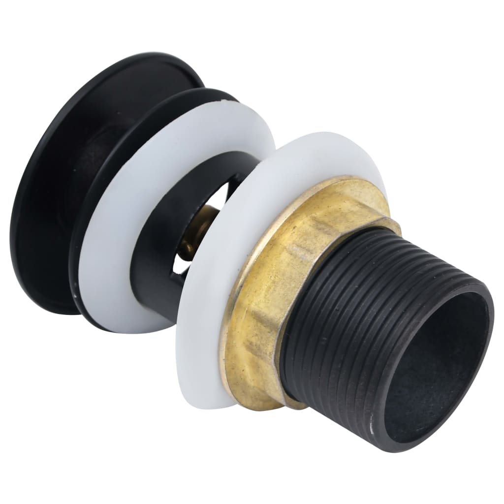 vidaXL Push Drain with Overflow Function Black 6.4x6.4x9.1 cm