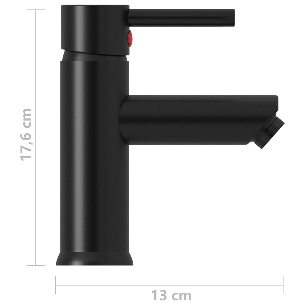 vidaXL Bathroom Basin Faucet Black 130x176 mm