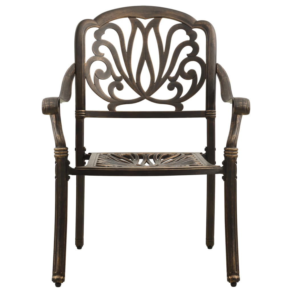 vidaXL Garden Chairs 2 pcs Cast Aluminium Bronze