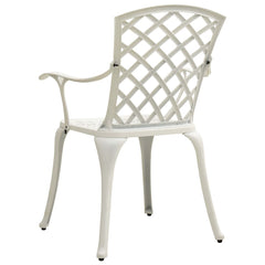 vidaXL Garden Chairs 2 pcs Cast Aluminium White