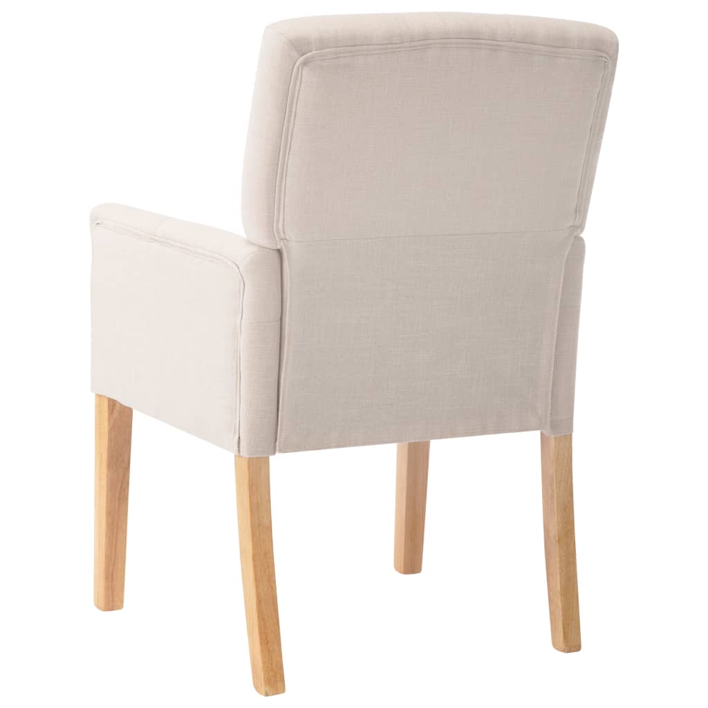 vidaXL Dining Chairs with Armrests 6 pcs Beige Fabric