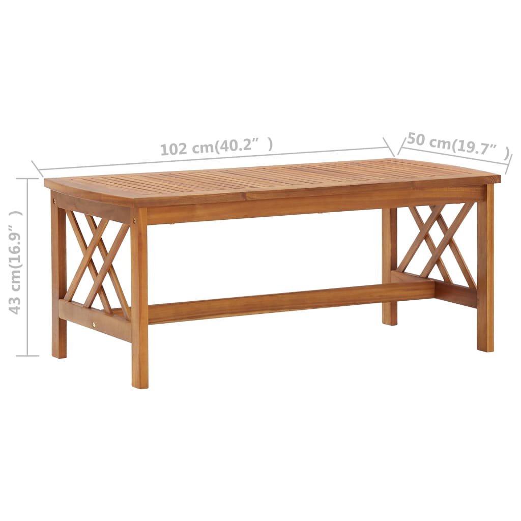 vidaXL 4 Piece Garden Lounge Set with Cushions Solid Acacia Wood
