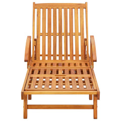 2 Piece Sunlounger Set with Table Solid Acacia Wood