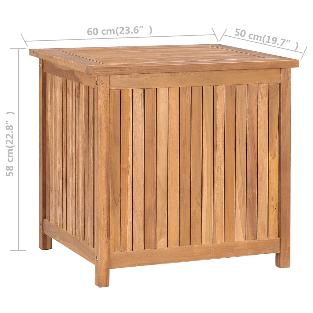 vidaXL Garden Storage Box 90x50x58 cm Solid Teak Wood