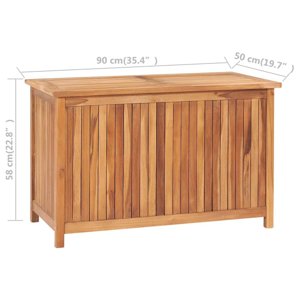 vidaXL Garden Storage Box 90x50x58 cm Solid Teak Wood