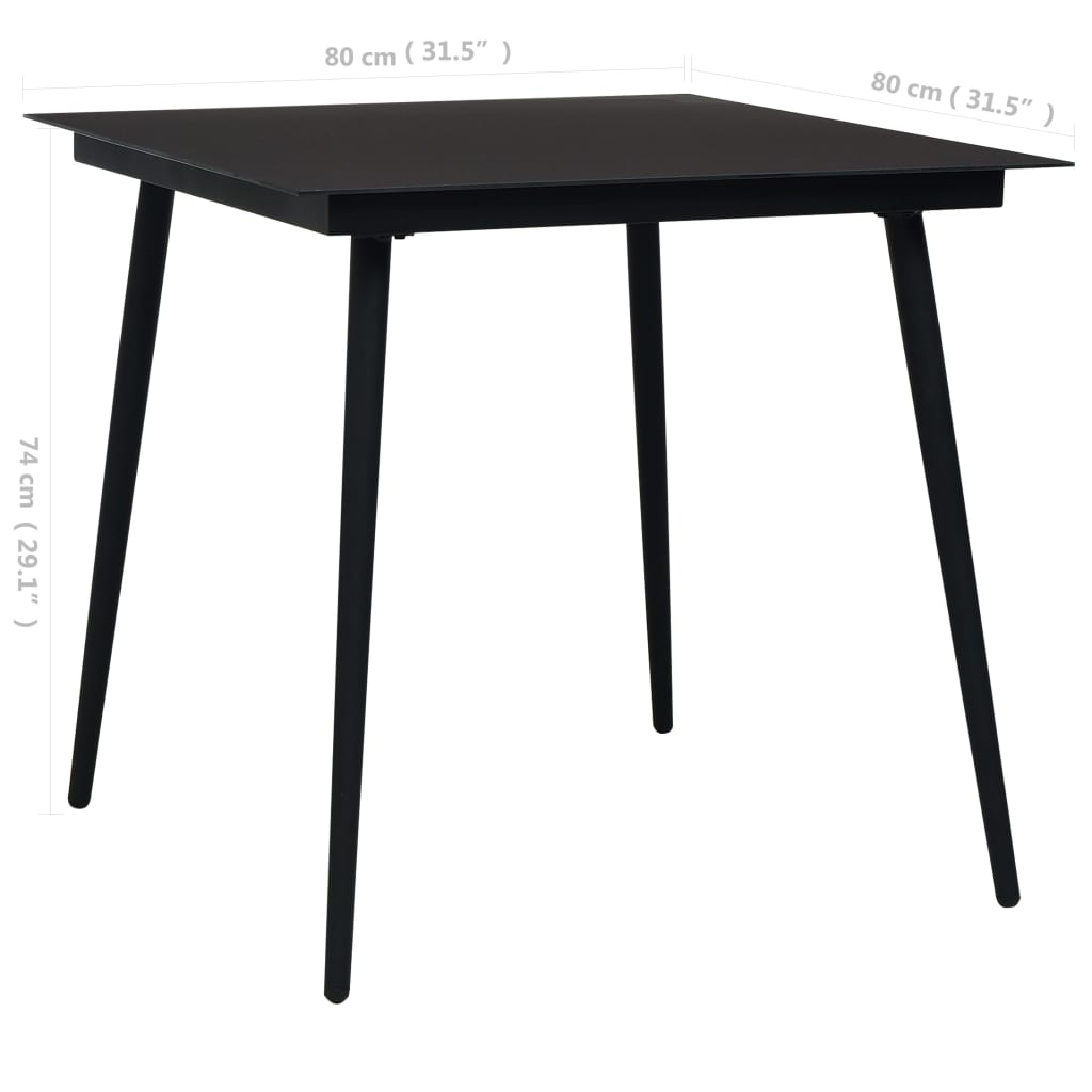 vidaXL 5 Piece Garden Dining Set Cotton Rope and Steel Black