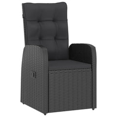 vidaXL 9 Piece Outdoor Dining Set with Cushions Poly Rattan Black
