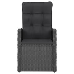 vidaXL 9 Piece Outdoor Dining Set with Cushions Poly Rattan Black