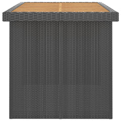 vidaXL 11 Piece Outdoor Dining Set with Cushions Poly Rattan Black