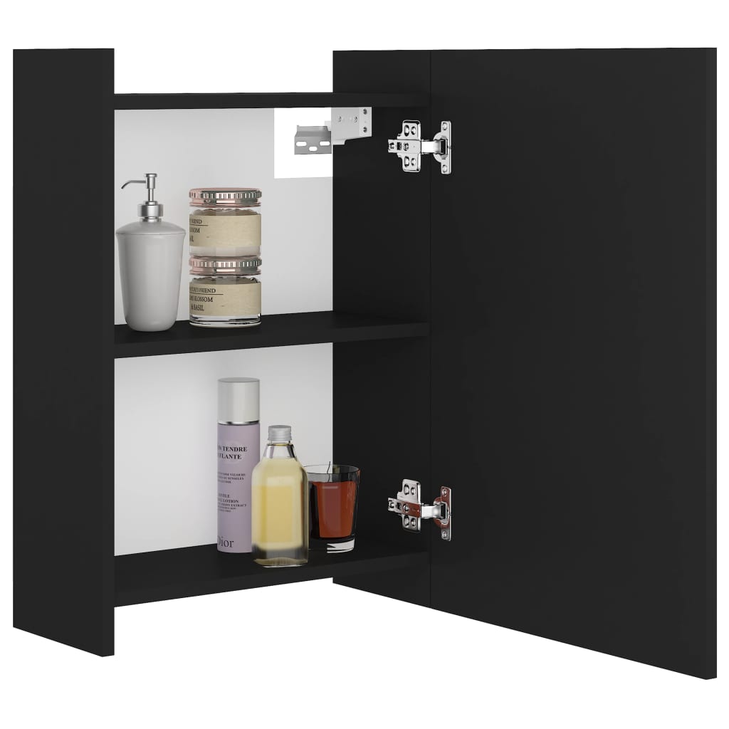 vidaXL Bathroom Mirror Cabinet Black 62.5x20.5x64 cm Engineered Wood