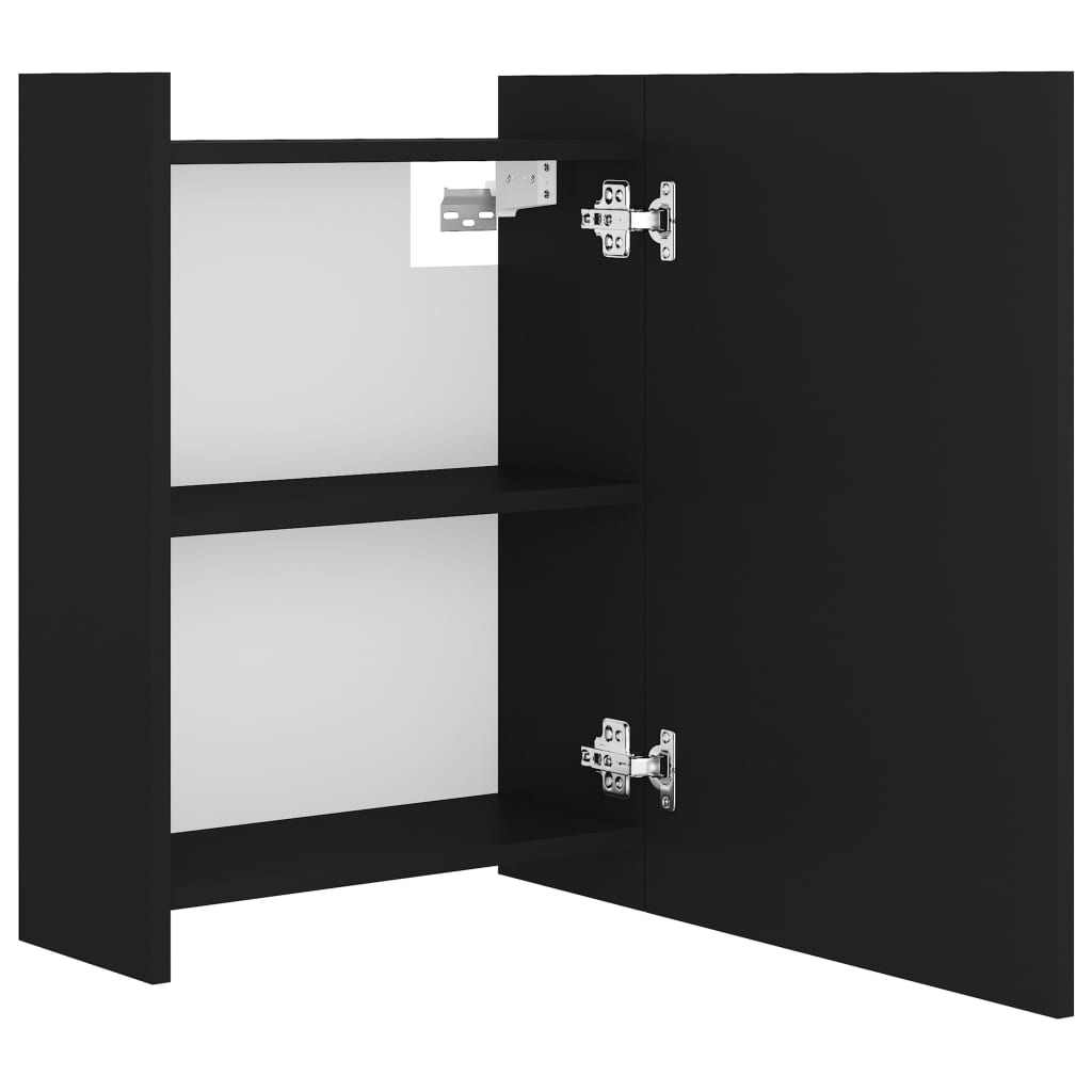 vidaXL Bathroom Mirror Cabinet Black 62.5x20.5x64 cm Engineered Wood