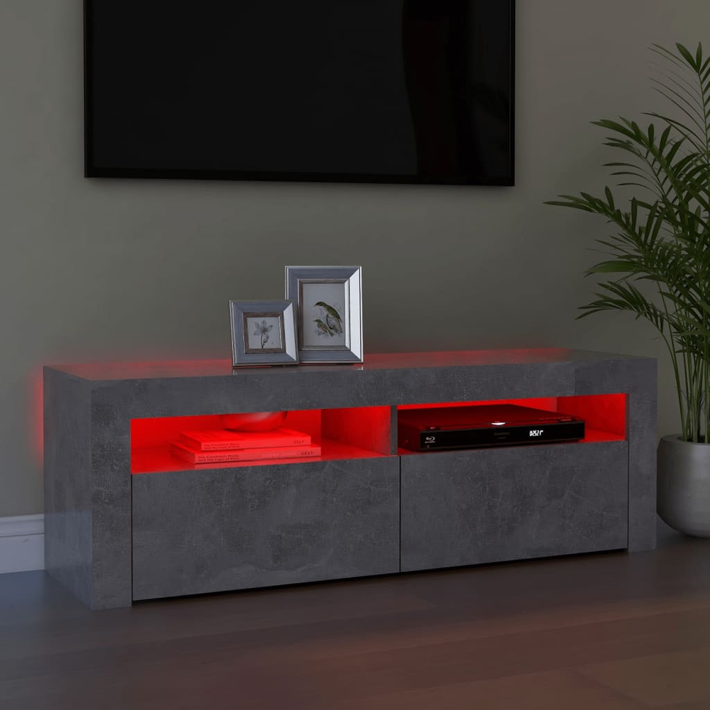 vidaXL TV Cabinet with LED Lights Black 120x35x40 cm