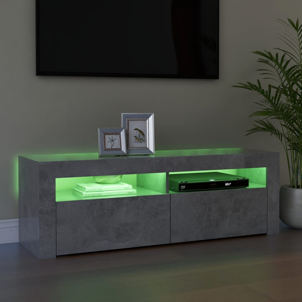 vidaXL TV Cabinet with LED Lights Black 120x35x40 cm