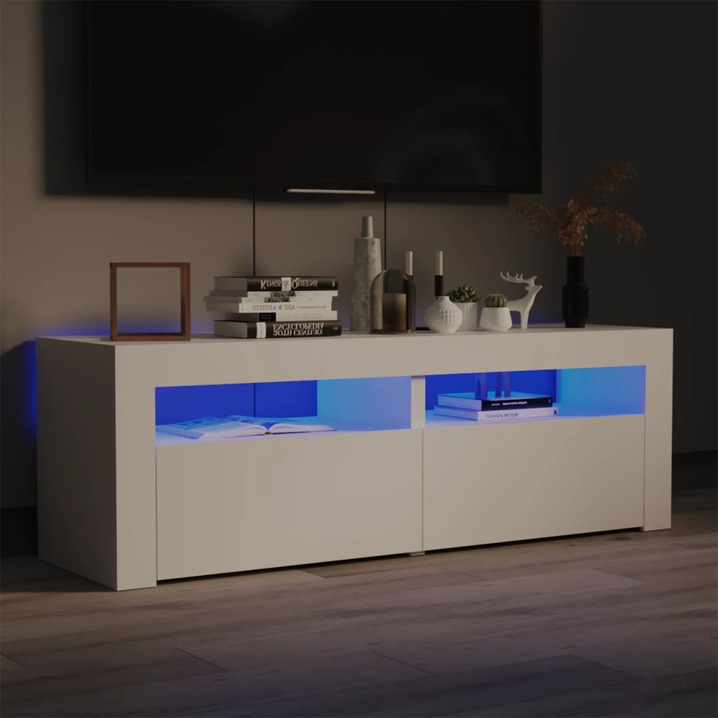 vidaXL TV Cabinet with LED Lights Black 120x35x40 cm