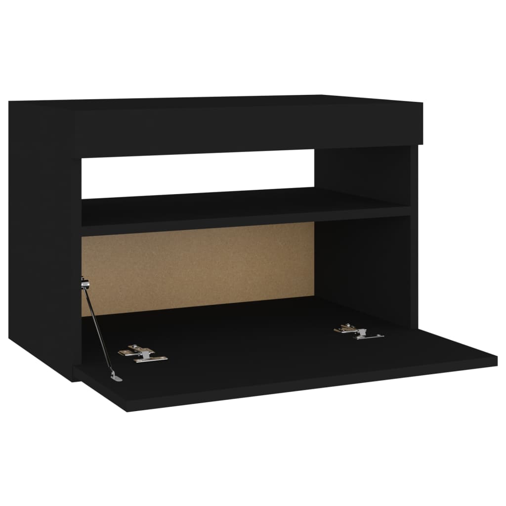 vidaXL TV Cabinet with LED Lights Black 120x35x40 cm