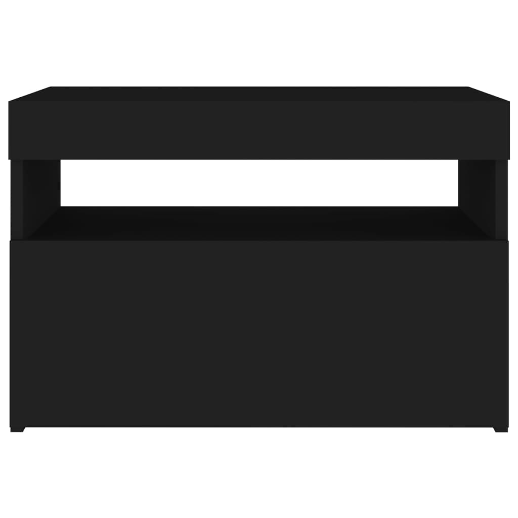 vidaXL TV Cabinet with LED Lights Black 120x35x40 cm