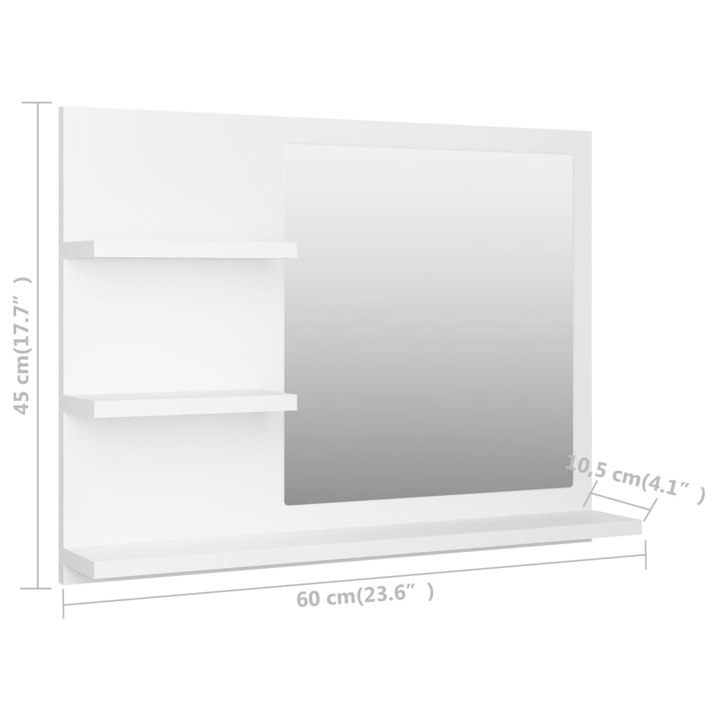 vidaXL Bathroom Mirror Black 60x10.5x45 cm Engineered Wood