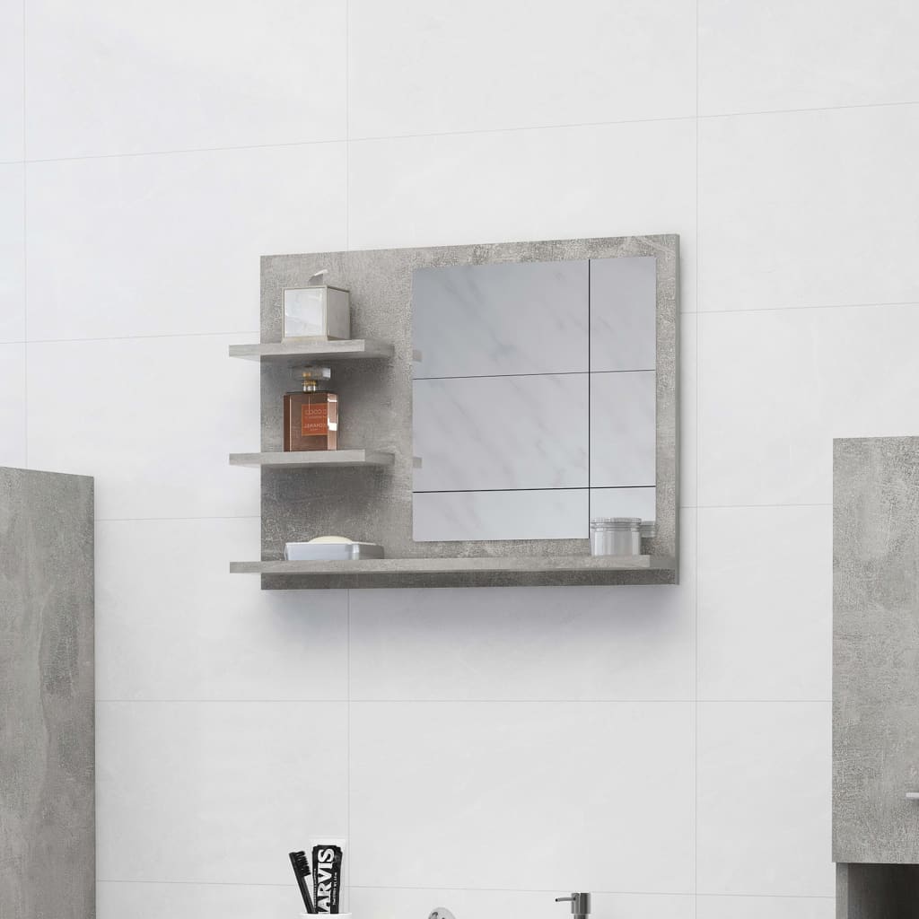 vidaXL Bathroom Mirror Black 60x10.5x45 cm Engineered Wood