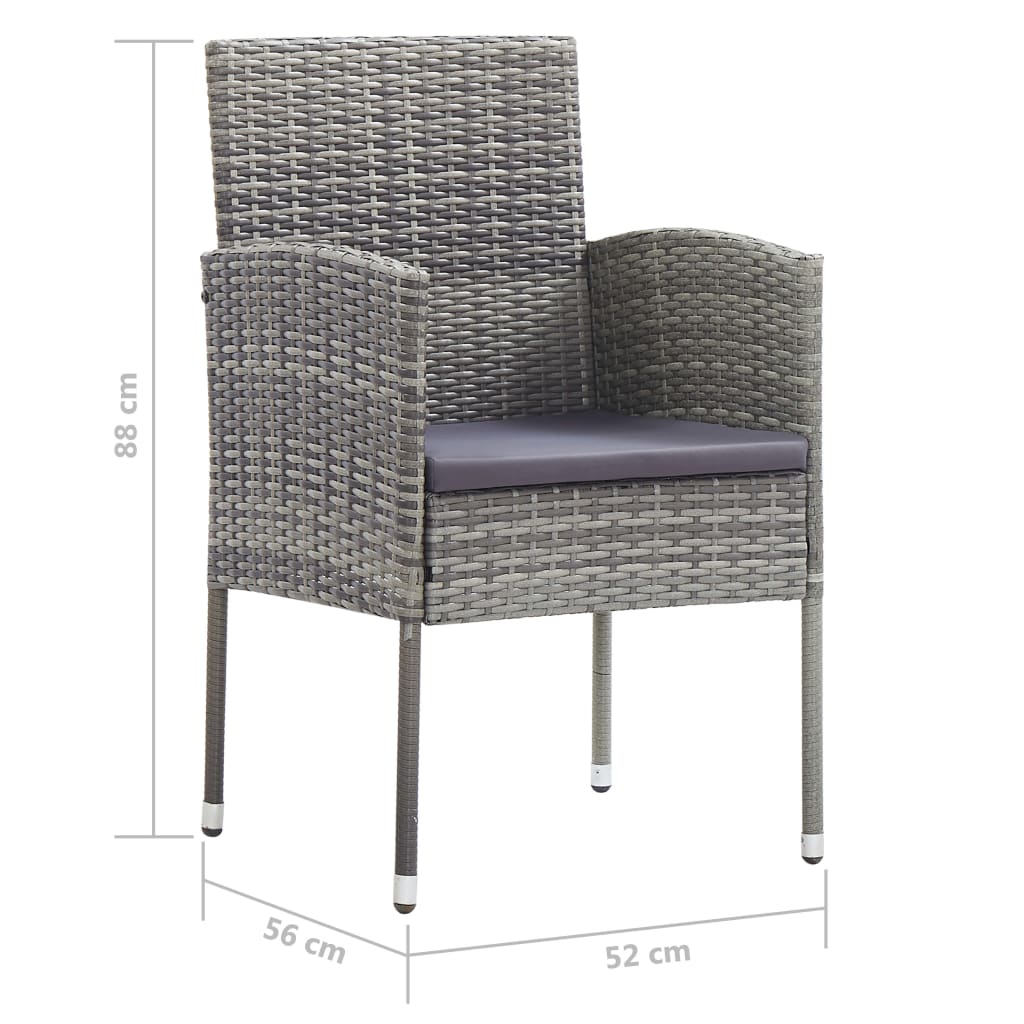 vidaXL 5 Piece Garden Dining Set Poly Rattan Anthracite