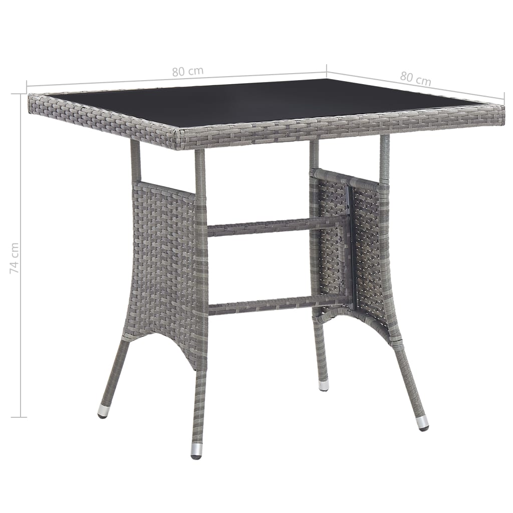 vidaXL 5 Piece Garden Dining Set Poly Rattan Anthracite