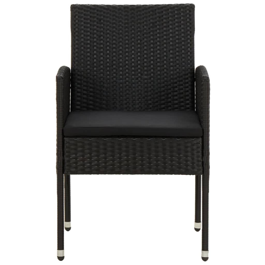 vidaXL 9 Piece Garden Dining Set Poly Rattan Black