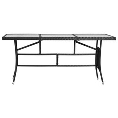 vidaXL 9 Piece Garden Dining Set Poly Rattan Black