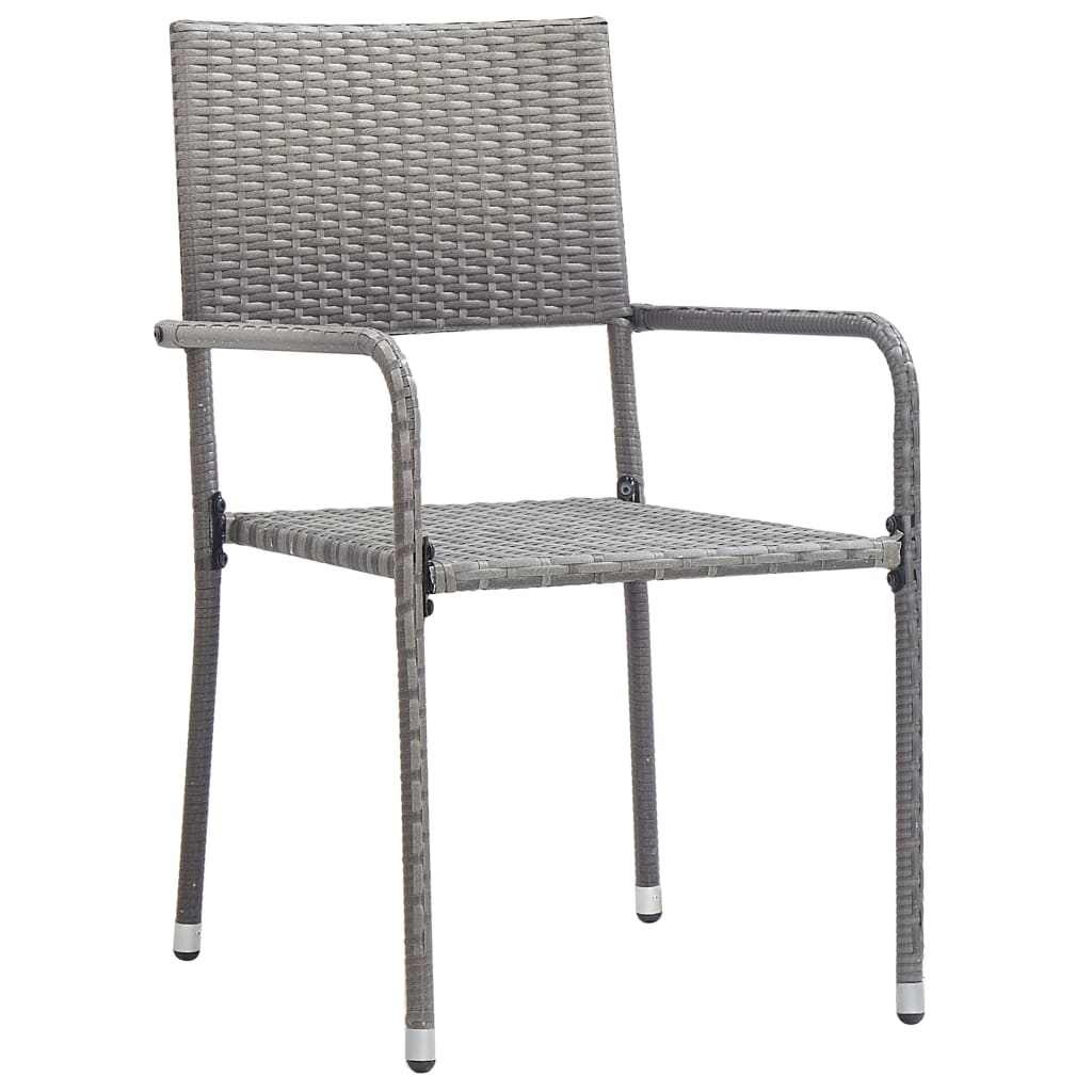 vidaXL 3 Piece Garden Dining Set Poly Rattan Black