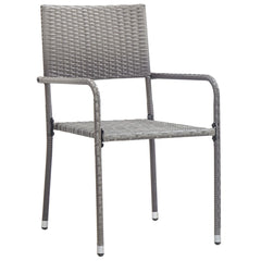 vidaXL 3 Piece Garden Dining Set Poly Rattan Black
