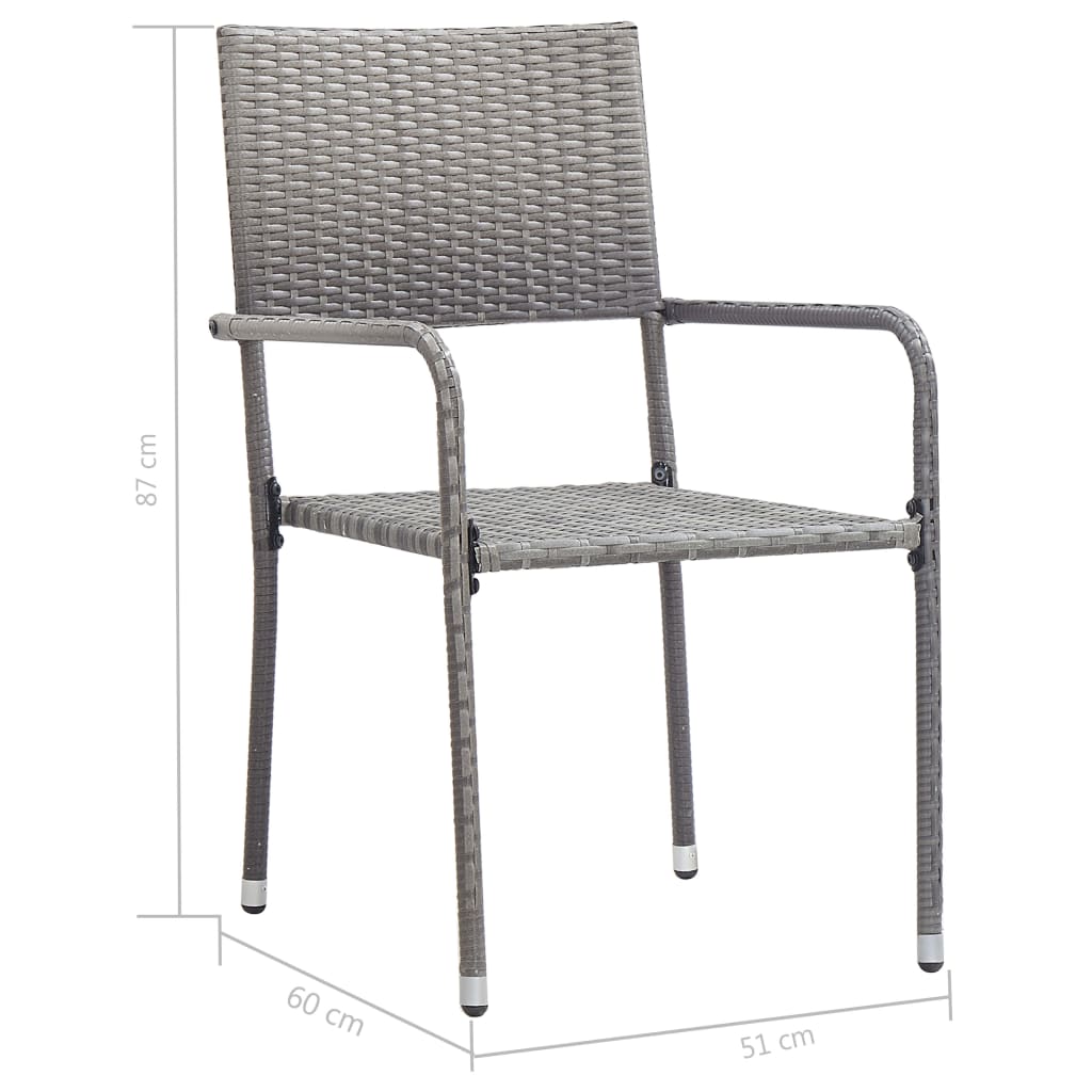 vidaXL 3 Piece Garden Dining Set Poly Rattan Black