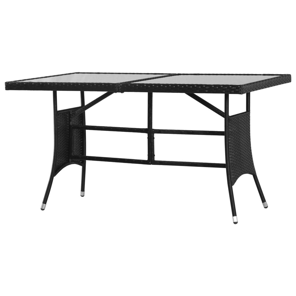 vidaXL 3 Piece Garden Dining Set Poly Rattan Black