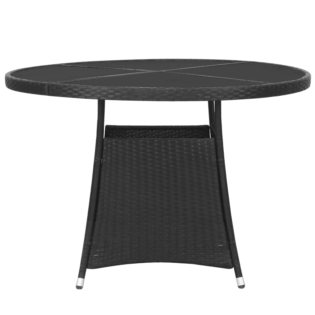 vidaXL 3 Piece Garden Dining Set Poly Rattan Black