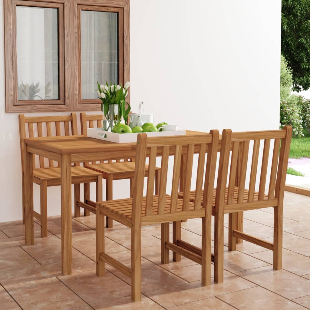 vidaXL 3 Piece Garden Dining Set Solid Teak Wood