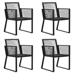 vidaXL 5 Piece Outdoor Dining Set PVC Rattan Black