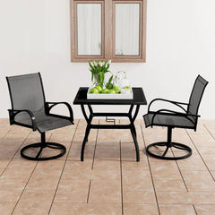 vidaXL 5 Piece Garden Dining Set Textilene and Steel
